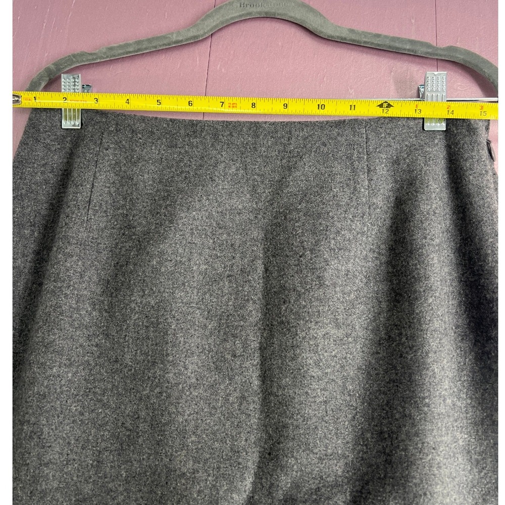Pendleton Gray 100% Virgin Wool Fringe Hem Midi Skirt Size 8 Lined A-Line - Picture 7 of 9